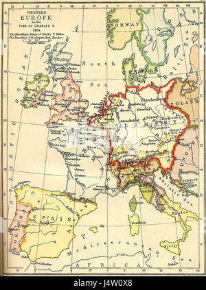 Map of Europe in the time of Charles the Great AD 814 Stock Photo ...