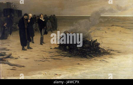 The Funeral of Shelley by Louis Edouard Fournier Stock Photo