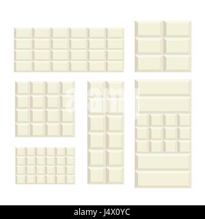 White Chocolate bar design rectangular shape variation pattern background vector Stock Vector
