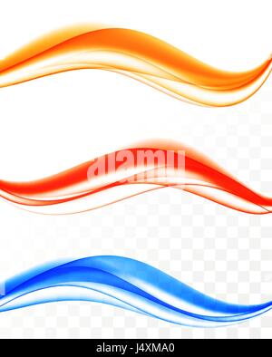 Abstract dynamic soft wavy lines set Stock Vector
