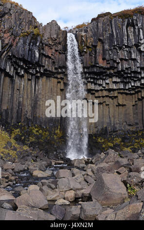 Svartifoss Waterfall in Skaftafell National Park, Iceland Stock Photo