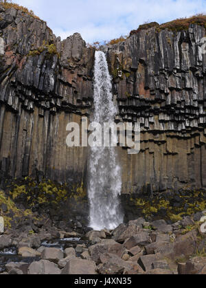 Svartifoss Waterfall in Skaftafell National Park, Iceland Stock Photo