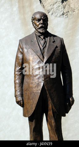 Statue of Ismail Qemal Bej Vlora in Tirana, Albania on September 29, 2016. Stock Photo