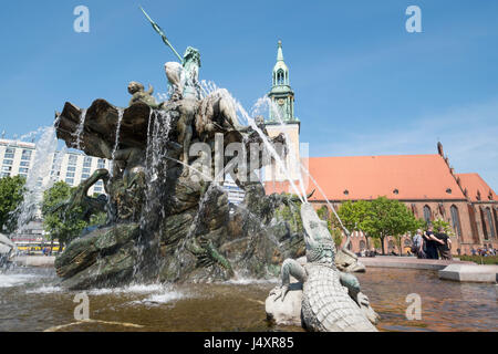 Neptune Fountain, Berlin, Germany Stock Photo