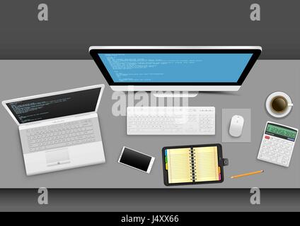 Workplace in the office Stock Vector