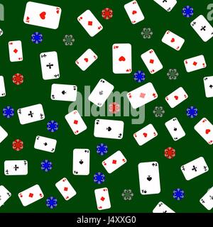 Different Playing Cards Pattern Stock Vector