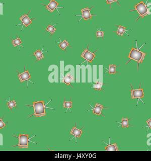 Retro TV Seamless Pattern Stock Vector