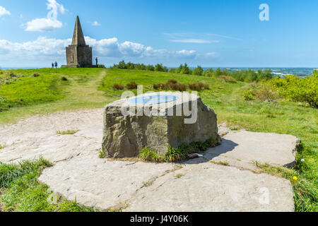 A view from Ashurst Beacon at Up Holland in Wigan. Stock Photo