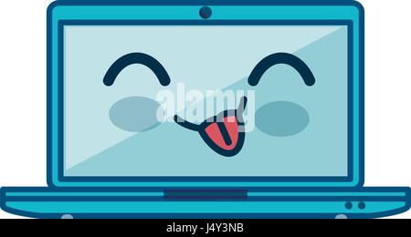 Cute laptop kawaii icon vector illustration graphic design Stock Vector ...