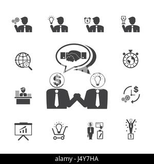Business people icons set Stock Vector