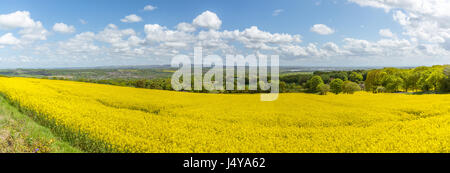 A panoramic view of the countryside and area around Ashurst Beacon at Up Holland in Wigan. Stock Photo