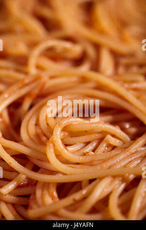 Spaghetti with tomato sauce, Italy's classic pasta dish Stock Photo