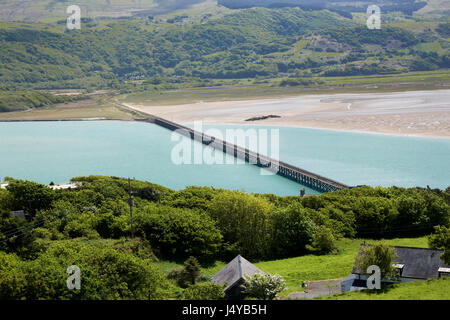 Barmouth Bridge Barmouth Gwynedd Wales UK Stock Photo