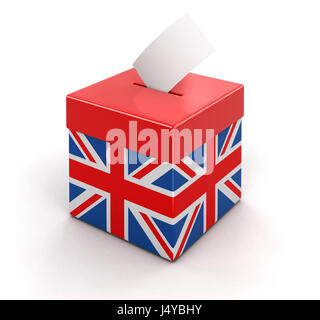 Ballot Box with British flag. Image with clipping path Stock Photo