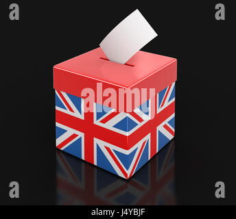 Ballot Box with British flag. Image with clipping path Stock Photo