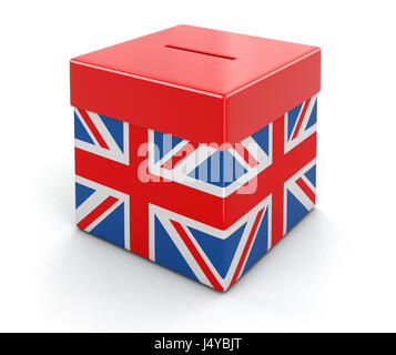 Ballot Box with British flag. Image with clipping path Stock Photo