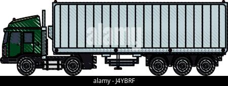 Vector Sketch Drawing Illustration of Truck Stock Vector Art ...