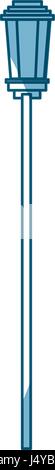 lampost light street old element outline Stock Vector