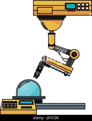 industrial robot hand engineering equipment image Stock Vector