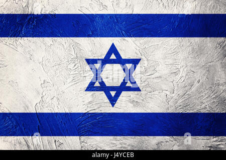 Grunge Israel flag. Israel flag with grunge texture. Stock Photo