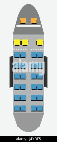 Small Aircraft Seat Map Vector illustration Stock Vector