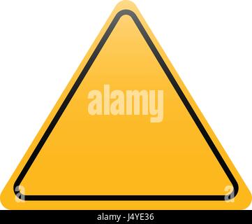 Yellow triangle road sign isolated on white Stock Vector