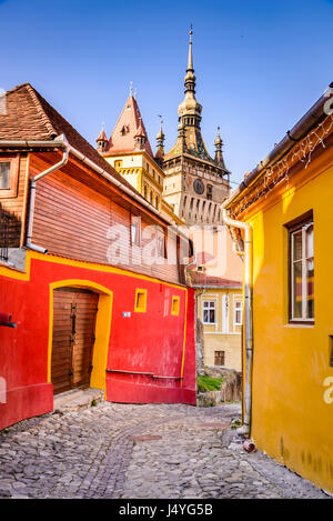 Sighisoara, Romania. Medieval citadel, located in the historic region of Transylvania, built by  Transylvanian Saxons. Stock Photo