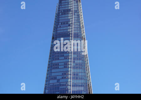 LONDON - APR 20 : The Shard building at sunset pictured on April 20th, 2017, in London. The Shard opened to the public on February 2013. Standing 309m, the Shard is the tallest building in Europe. Stock Photo