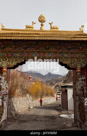 Thiksey  monastery  landscapes near Leh, Ladakh, India. Stock Photo