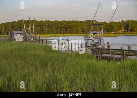 Fishing Boats in Calabash, North Carolina, USA Stock Photo