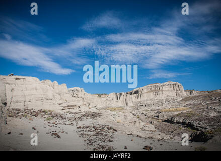 Landscape of limestone formations in Plaza Blanca near Santa Fe, New Mexico Stock Photo