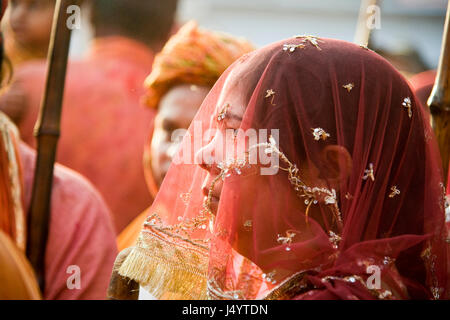 Lathmar holi festival mathura uttar pradesh, india, asia Stock Photo