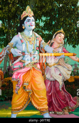 Radha krishna playing holi, prem mandir, mathura, uttar pradesh, india ...