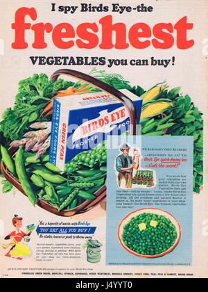 Birds Eye Frozen Peas Vintage Advert c1950's Stock Photo