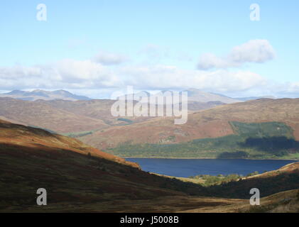 Lorn Earn and a distant Ben Lawers from slopes of Ben Vorlich Scotland October 2009 Stock Photo
