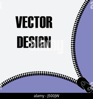 Open zipper isolated on background. Vector illustration. Stock Vector