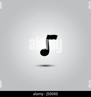 Musical note icon, modern minimal flat design style, vector illustration Stock Vector