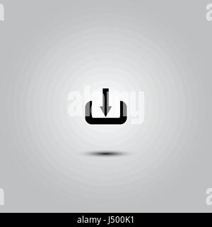 Download Icon, style flat design on a white background Stock Vector