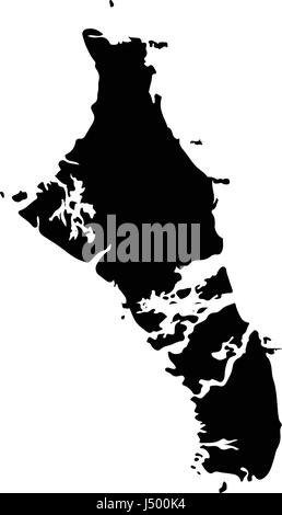 Detailed detailed vector map - Bahamas on white background Stock Vector