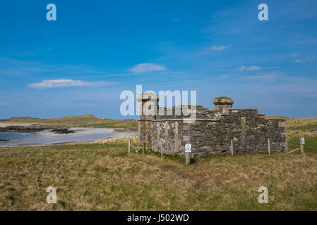 The Maclean Burial Ground on Crossapol Bay The Islae of Coll Scotland Stock Photo