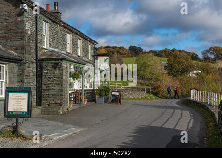 The Three Shires Inn in Little Langdale Cumbriawintersunny]sunshine Stock Photo