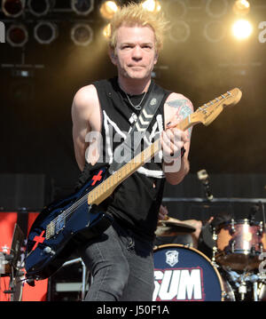 May 13, 2017: Lead singer Deryck Whibley of the band Sum 41 performs during the Northern Invasion Music Festival in Somerset, Wisconsin. Ricky Bassman/Cal Sport Media Stock Photo