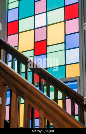 Alabama,Montgomery County,Montgomery,Dexter Avenue King Memorial Baptist Church,Martin Luther King Jr.,pastor,Civil Rights Movement,stained glass wind Stock Photo