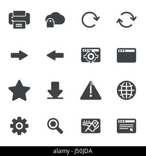 Vector black browser icons set on white background Stock Vector