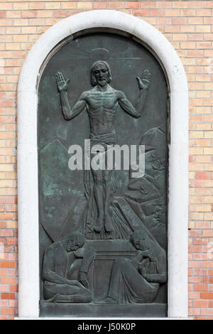 Resurrection of Christ, Mirogoj cemetery in Zagreb, Croatia on October 28, 2013. Stock Photo