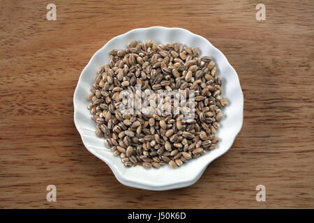 Wheat in ceramic plate Stock Photo
