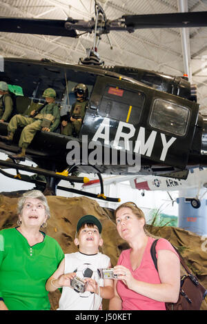 Alabama Dale County,Ft. Fort Rucker,United States Army Aviation Museum,adult adults woman women female lady,women,boy boys,male kid kids child childre Stock Photo