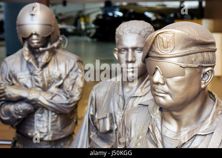 Alabama,Dale County,Ft. Fort Rucker,United States Army Aviation Museum,statue,pilots,soldiers,aircraft,military,exhibit exhibition collection defense, Stock Photo