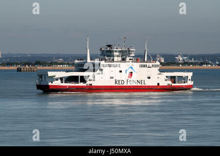 Red Funnel car ferry from Southampton or Portsmouth to the Isle of Wight Stock Photo