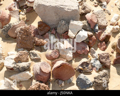 Close up of desert floor at Umm el Qa'ab Abydos, Middle Egypt Stock Photo